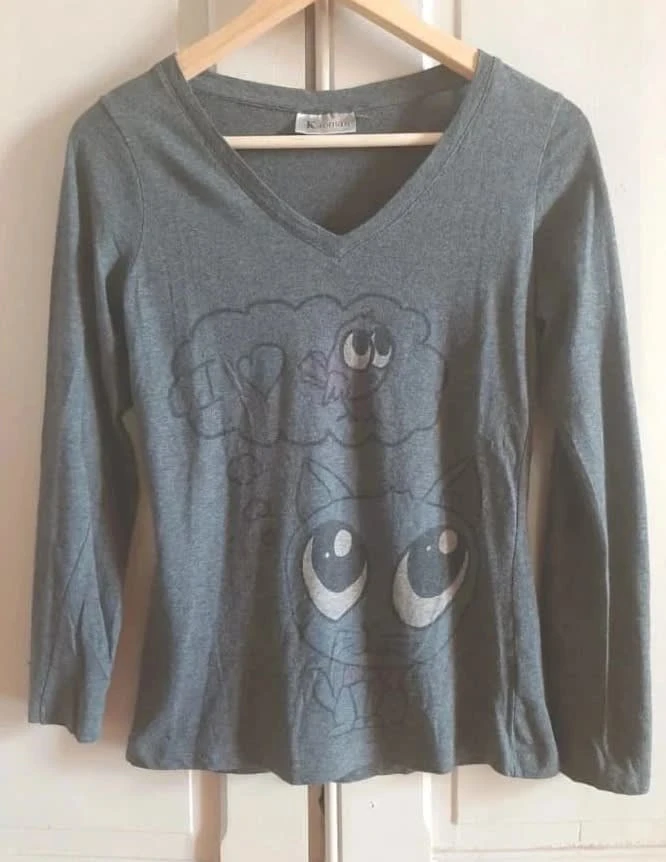 ๐Tee shirt gris manches longues taille S / 36